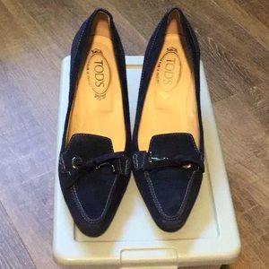 TODS navy suede pumps 39.5